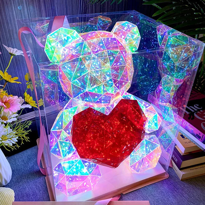 LED Teddy Bear Gift Lamp With Heart – Romantic Night Light