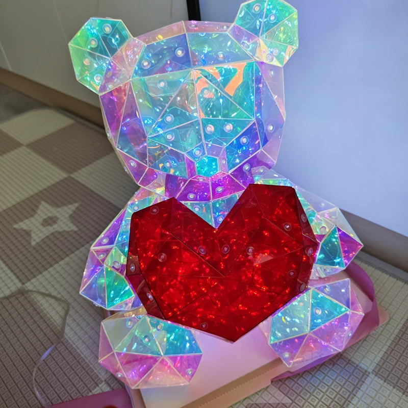 LED Teddy Bear Gift Lamp With Heart – Romantic Night Light